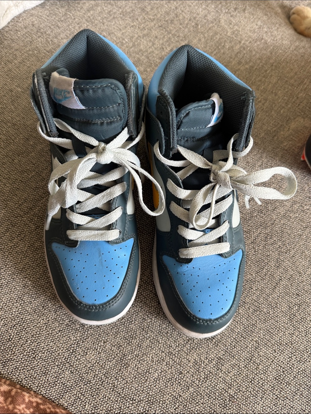 Nike Kids High-Top Sneakers in Blue and Gray